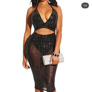 Black Bodycon 2 Piece Set